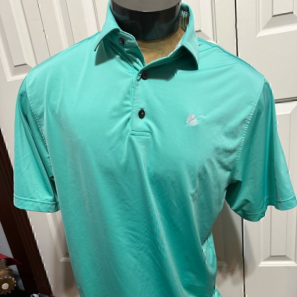 FootJoy Mens Medium Turquoise Short Sleeve Polo